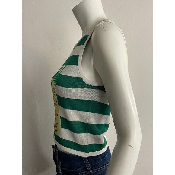 Staud S Pineapple Playa Tank Top Cabana Stripe Stretch Knit Resort Vacation NEW - Picture 7 of 9